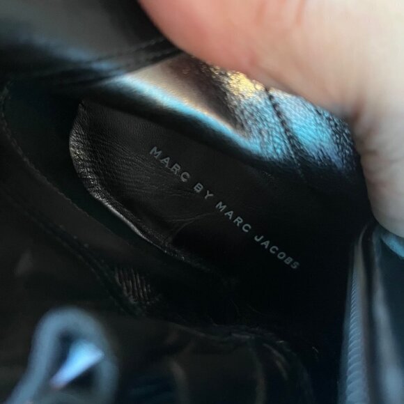 Mark by Marc Jacobs Black Leather ruffle Heeled Bootie- Size 40 (US 9) - Picture 9 of 9